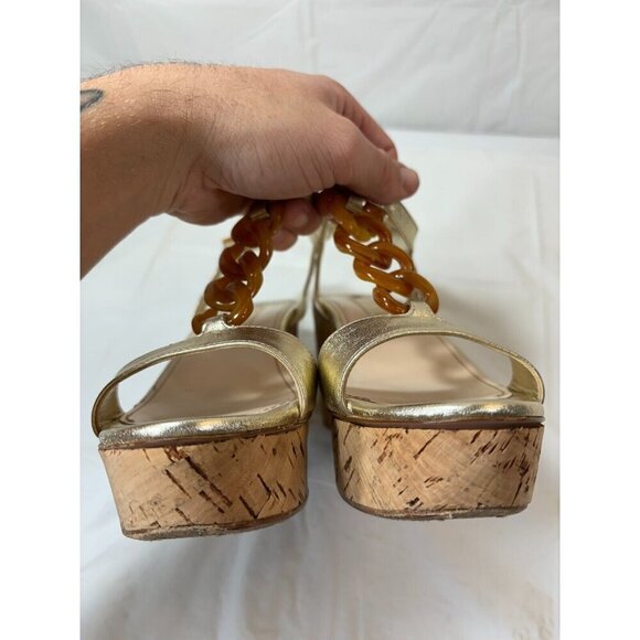Prada Chain Link Gold Wedges - Picture 9 of 16